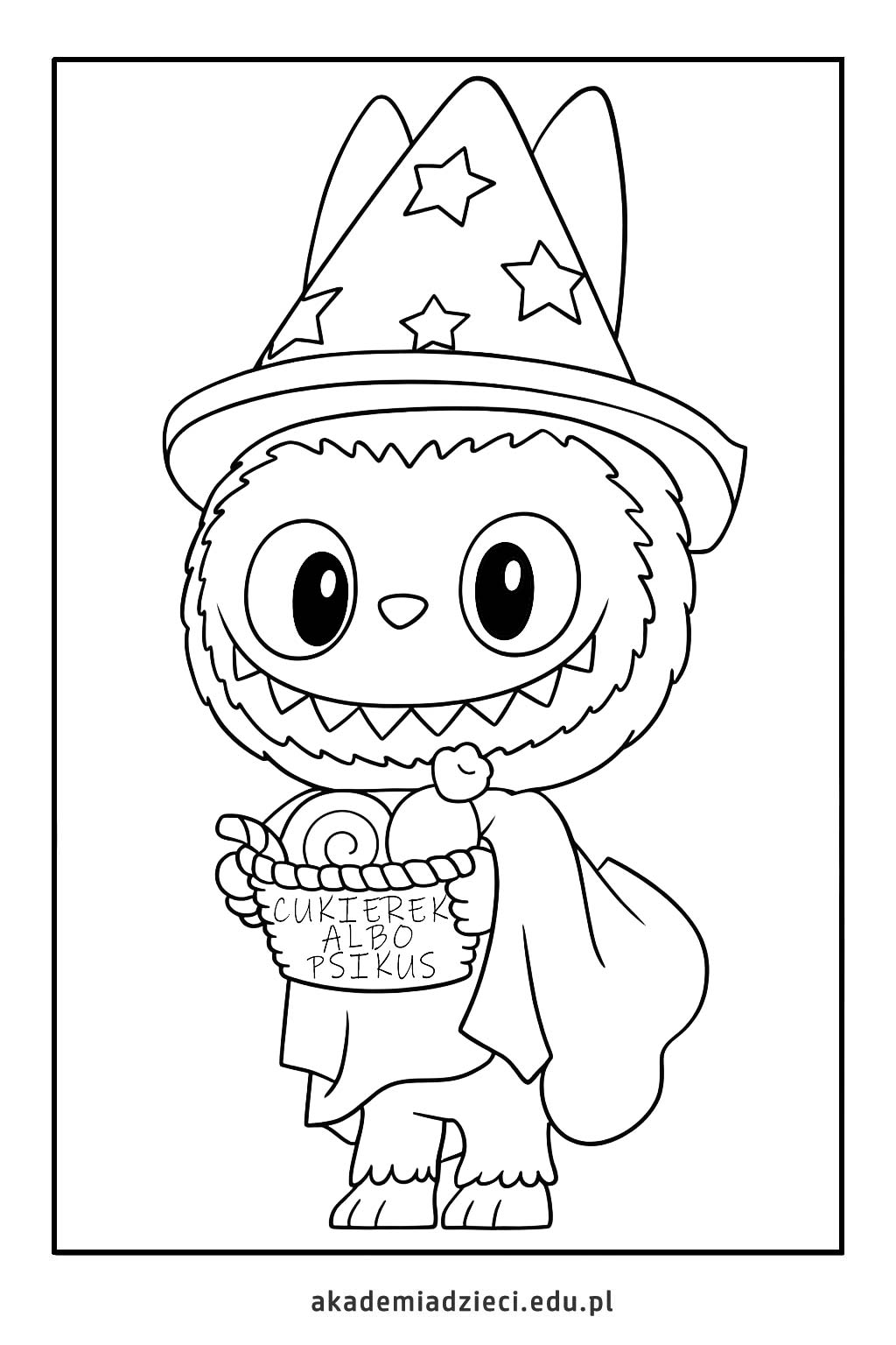 Labubu Halloween kolorowanka
